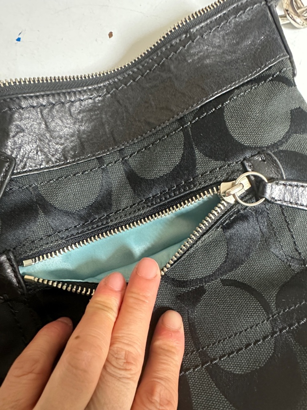 Coach Black Signature Canvas and Leather Shoulder Bag - Picture 3 of 13